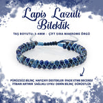 SERTİFİKALI Lapis Lazuli 3-4mm Çift Sıra Doğal Taş Bileklik