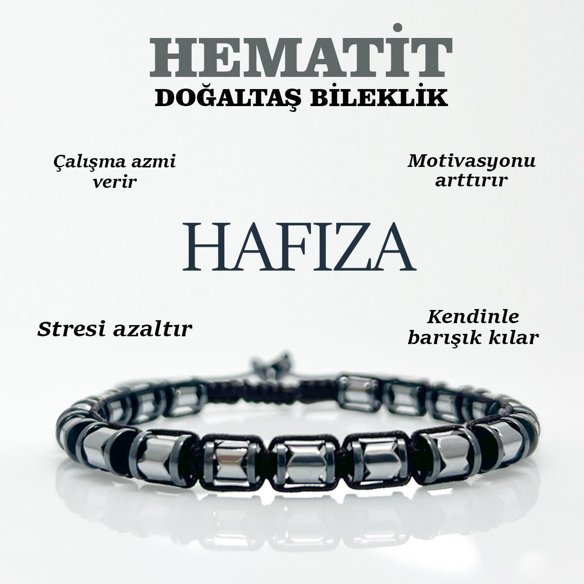 SERTİFİKALI Hematit  Orjinal ( Taşlar) Doğaltaş Bileklik 6 mm, B943