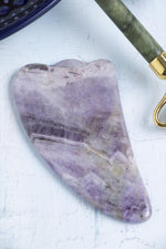 Ametist Gua Sha ve Yeşim Roller Takımı