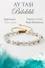 SERTİFİKALI Ay Taşı-Hematit Doğaltaş Bileklik,Doğal Taş Yaşama Sevinci Bileklik B1030 (6mm-18cm)