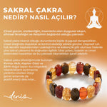 SERTİFİKALI Sakral Çakra Doğal Taş Geniş Kesim Bileklik