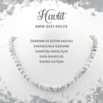 SERTİFİKALI Havlit 8 mm Dizi Doğal Taş Kolye