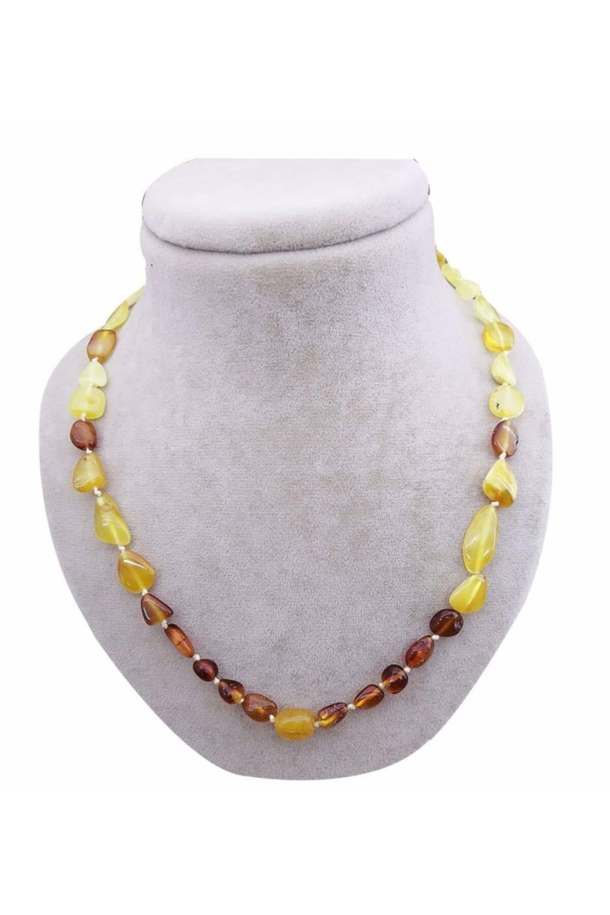 SERTİFİKALI  Orjinal ( Taşlar) Doğaltaş Kolye - Kehribar