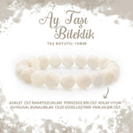 SERTİFİKALI Ay Taşı 10mm Doğal Taş Bileklik
