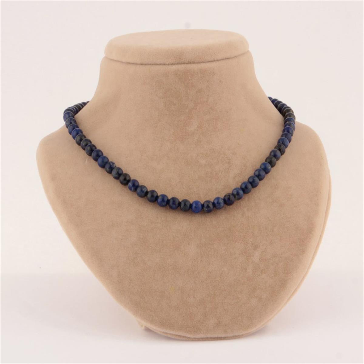 SERTİFİKALI Lapis Lazuli  Orjinal ( Taşlar) Doğaltaş Kolye 6 mm M231