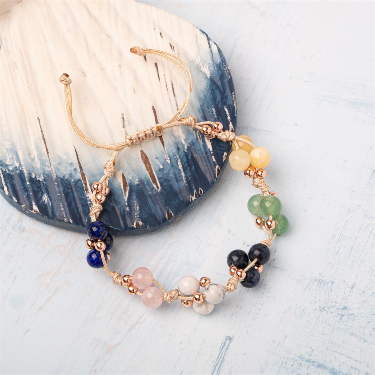 Sertifikalı Başarı Bilekliği Lapis Lazuli, Sodalit, Yeşim, Aventurin Doğal Taşlı %100 El İşçiliği