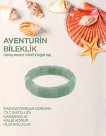 Sertifikalı Aventurin Geniş Kesim Bileklik