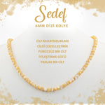 SERTİFİKALI Sedef 6 mm Dizi Doğal Taş Kolye