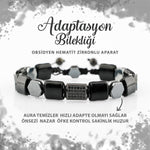 SERTİFİKALI Adaptasyon Doğal Taş Bileklik Obsidyen Hematit Zirkon Aparat B0015