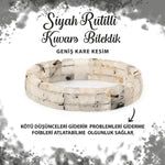 SERTİFİKALI Rutilli Kuvars Doğal Taş Kare Kesim Geniş Kesim Bileklik