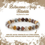 SERTİFİKALI Botswana Akiği 8mm Doğal Taş Bileklik