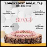 SERTİFİKALI Rodokrozit  Orjinal ( Taşlar) Doğaltaş Bileklik 6 mm - B844