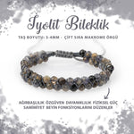 SERTİFİKALI İyolit 3-4mm Çift Sıra Doğal Taş Bileklik