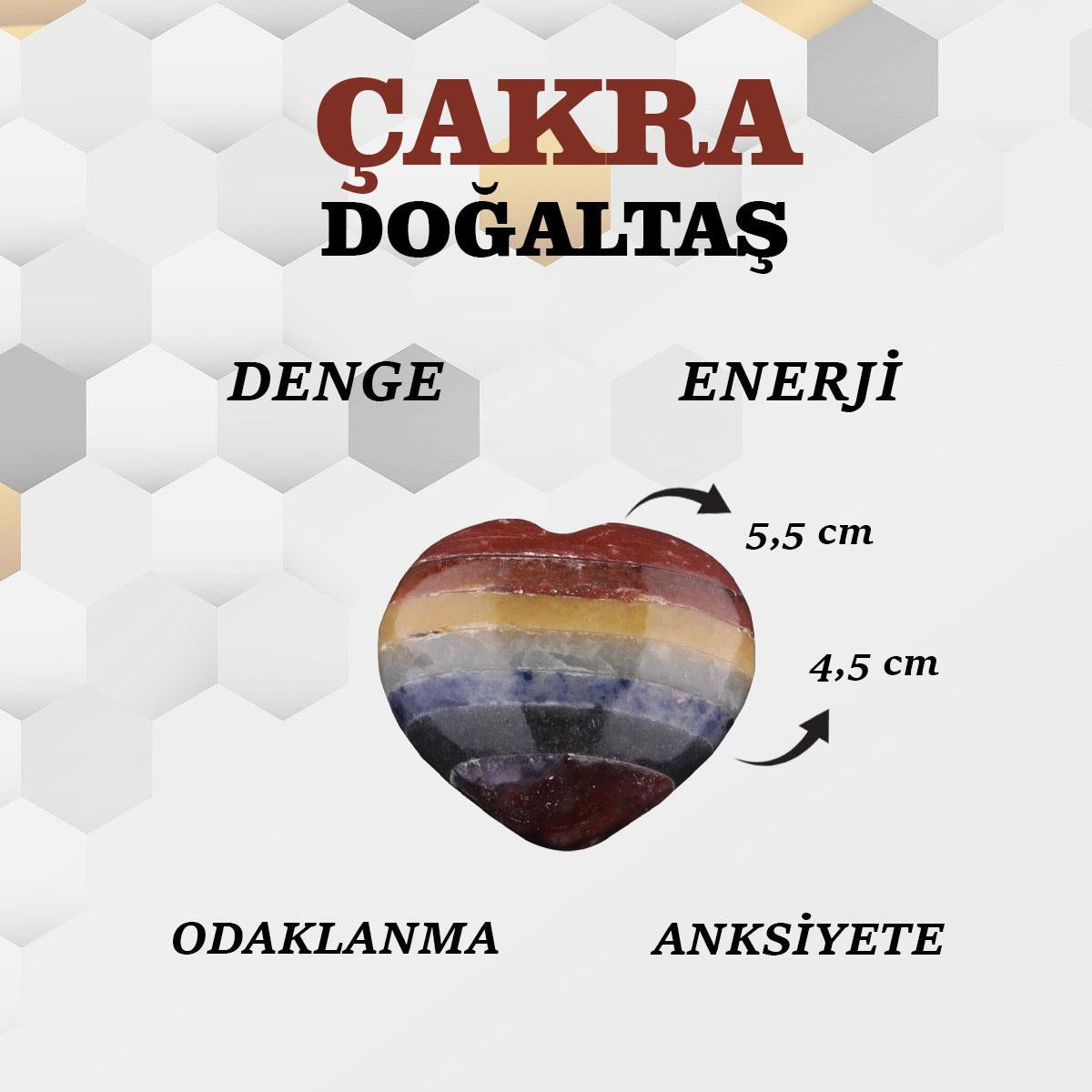 SERTİFİKALI  Orjinal ( Taşlar) Doğaltaş Çakra 5,5 x 4,5 cm D015