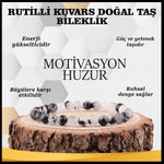 SERTİFİKALI Rutilli Kuvars  Orjinal ( Taşlar) Doğaltaş Bileklik 6 mm - B843