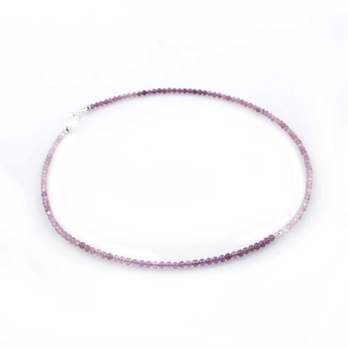 SERTİFİKALI Ametist  Orjinal ( Taşlar) Doğaltaş Kolye 40cm - 4mm
