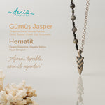 Bıçak Jasper ve Hematit Gümüş Tasarım Kolye