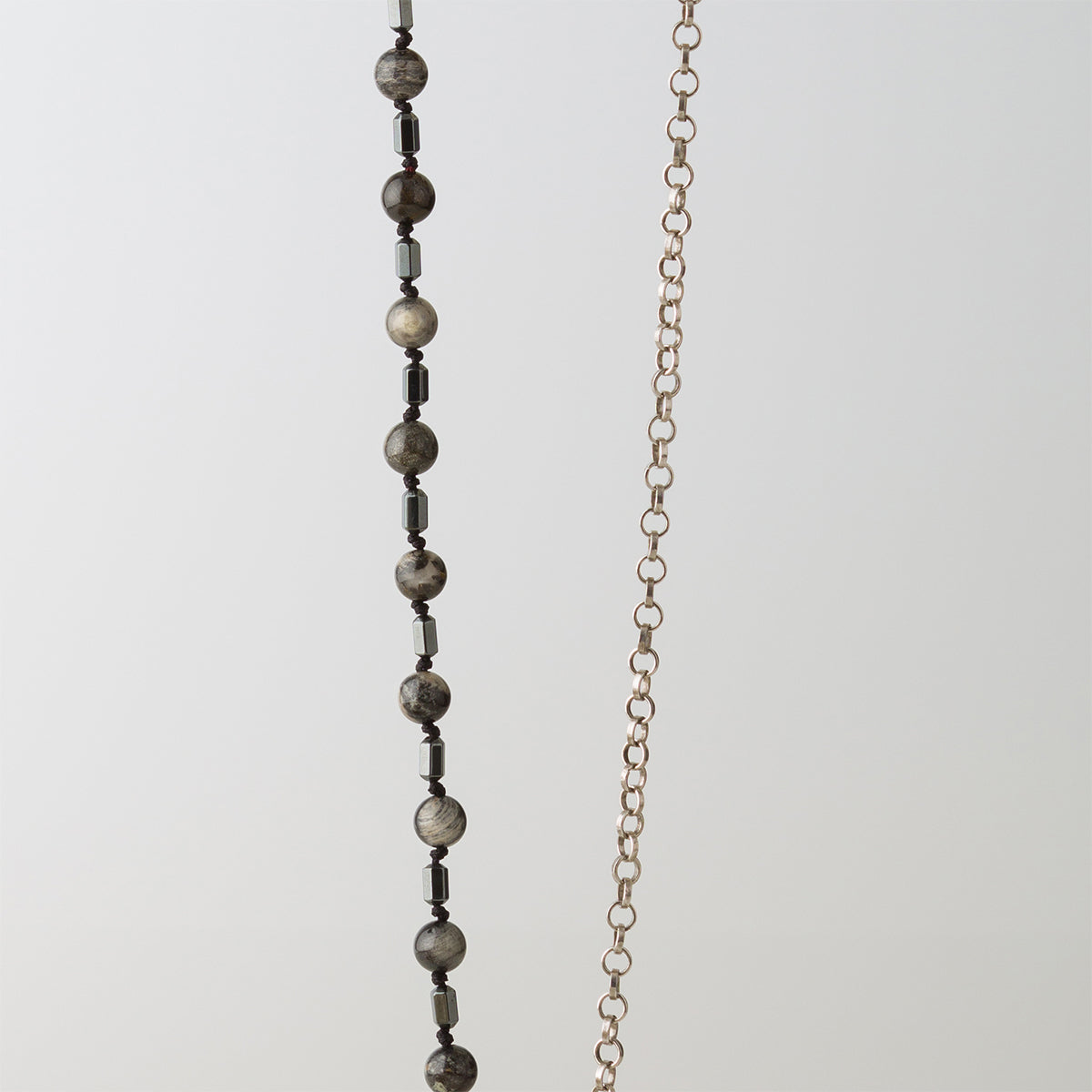 Bıçak Jasper ve Hematit Gümüş Tasarım Kolye