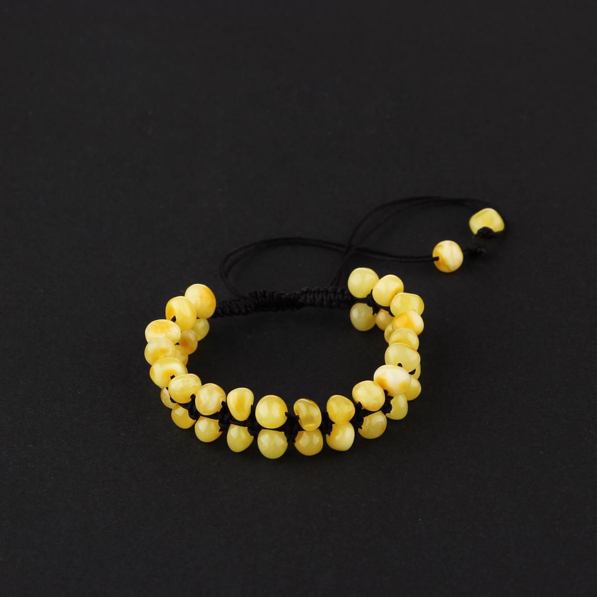 SERTİFİKALI Salkım Sarı Kehribar,  Orjinal ( Taşlar) Doğaltaş Bileklik 6 mm, B895