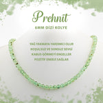 SERTİFİKALI Prehnit 6 mm Dizi Doğal Taş Kolye