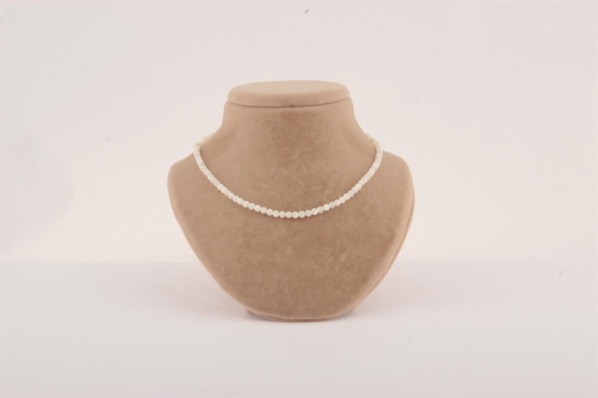 SERTİFİKALI Sedef  Orjinal ( Taşlar) Doğaltaş Kolye 4 mm, M410