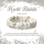 SERTİFİKALI Havlit Doğal Taş Geniş Kesim Bileklik