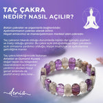 SERTİFİKALI Taç Çakra Doğal Taş Geniş Kesim Bileklik