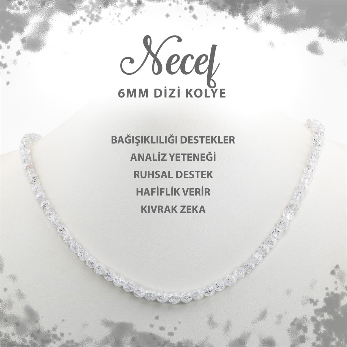 SERTİFİKALI Necef 6 mm Dizi Doğal Taş Kolye