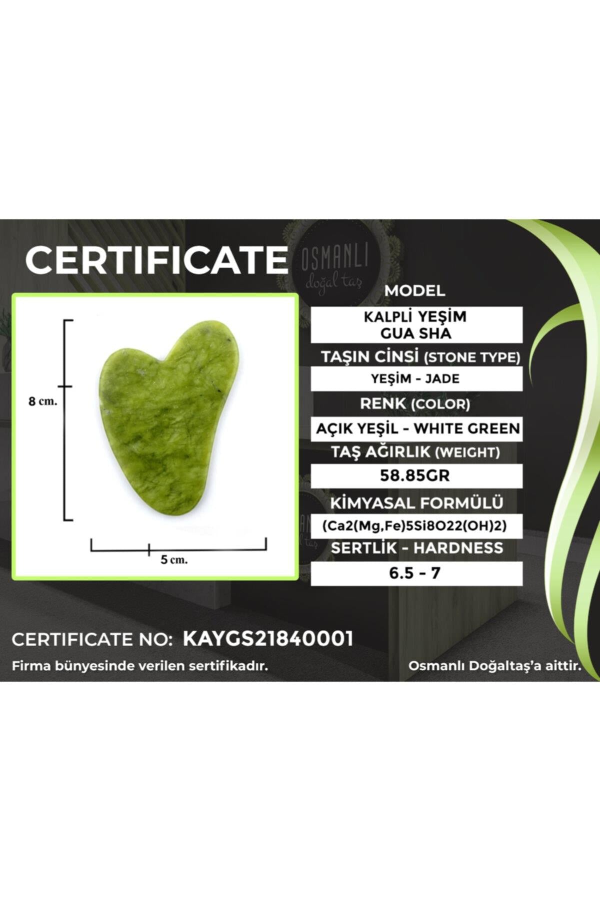 SERTİFİKALI Yeşim 1. Sınıf Roller ve Gua Sha Masaj Seti Sertifikalı