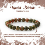 SERTİFİKALI Unakit 8mm Doğal Taş Bileklik
