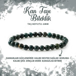 SERTİFİKALI Kan Taşı 6mm Doğal Taş Bileklik