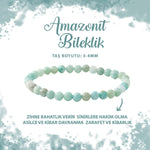 SERTİFİKALI Amazonit 3-4mm Doğal Taş Bileklik