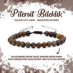 SERTİFİKALI Pitersit 6mm Merdiven Kapama Doğal Taş Bileklik