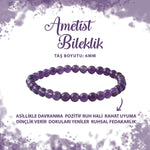 SERTİFİKALI Ametist 6mm Doğal Taş Bileklik