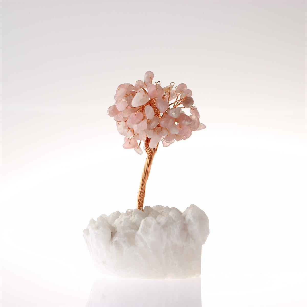 SERTİFİKALI Pembe Kuvars, Kristal Kuvars  Orjinal ( Taşlar) Doğaltaş Ağaç 12x5 cm, D024