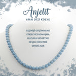 SERTİFİKALI Anjelit 6 mm Dizi Doğal Taş Kolye