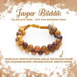 SERTİFİKALI Jasper 8mm Çift Sıra Makrome Doğal Taş Bileklik