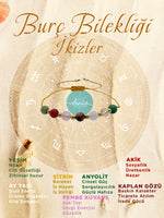 SERTİFİKALI Doğal Taş ikizler Burç Bilekliği Akik-Anyolit-Yeşim-Sitrin-Pembe Kuvars-Kaplan Gözü-Ay Taşı