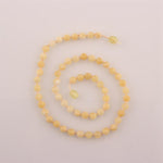 SERTİFİKALI Kalsit  Orjinal ( Taşlar) Doğaltaş Düğümlü Kolye 6 mm, M170