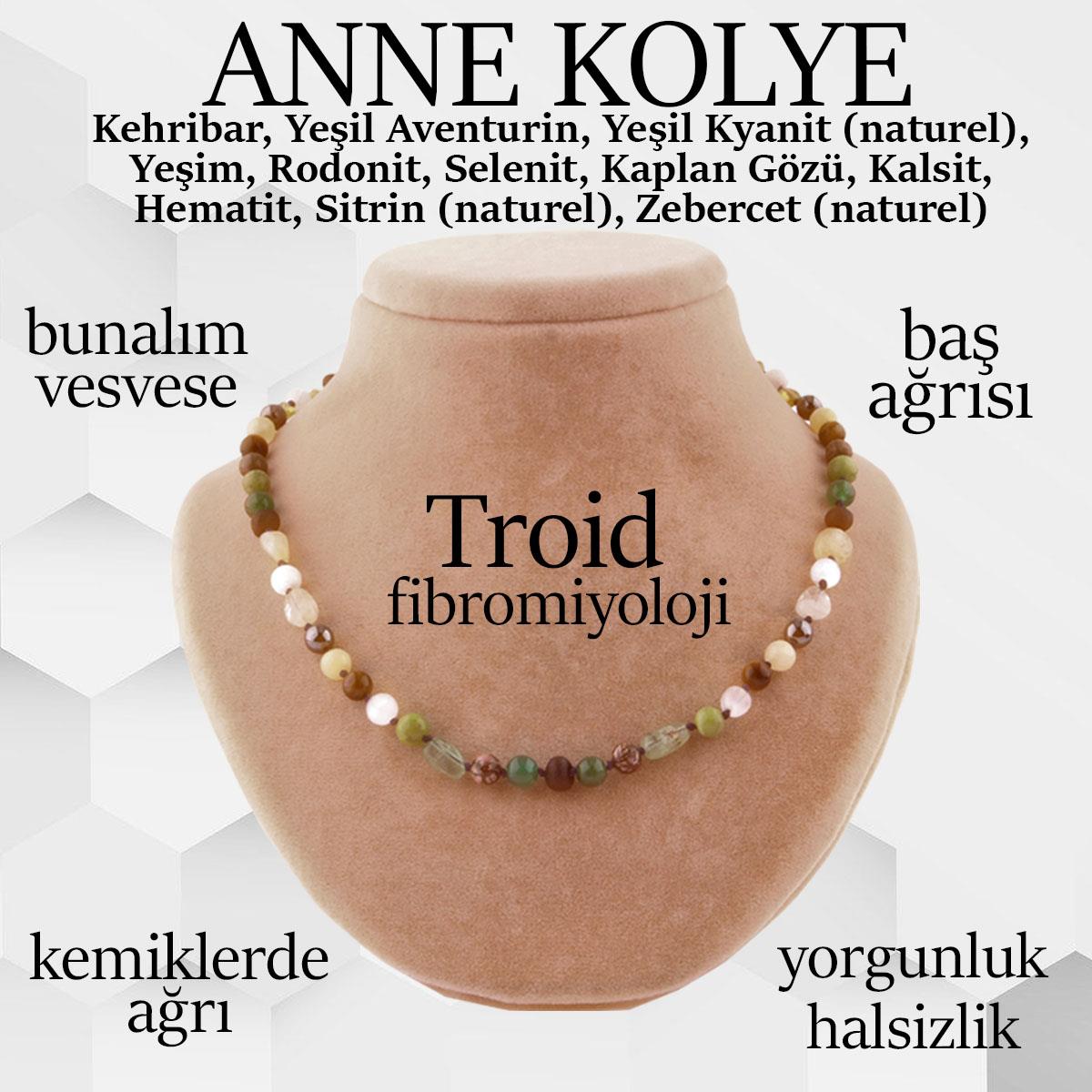 SERTİFİKALI  Orjinal ( Taşlar) Doğaltaş Anne Kolye 6 mm - M407