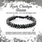 SERTİFİKALI Karlı Obsidyen 4mm Çift Sıra Doğal Taş Bileklik