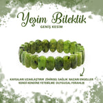SERTİFİKALI Yeşim Doğal Taş Geniş Kesim Bileklik