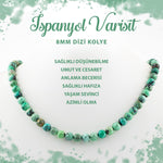 SERTİFİKALI İspanyol Varisit 8 mm Dizi Doğal Taş Kolye