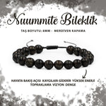 SERTİFİKALI Nuummite 8mm Merdiven Kapama Doğal Taş Bileklik