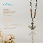 Çıpa Havlit, Hematit ve Unakit  Gümüş Tasarım Kolye