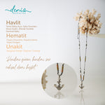 Çıpa Havlit, Hematit ve Unakit  Gümüş Tasarım Kolye