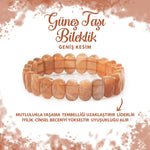 SERTİFİKALI Güneş Taşı Doğal Taş Geniş Kesim Bileklik