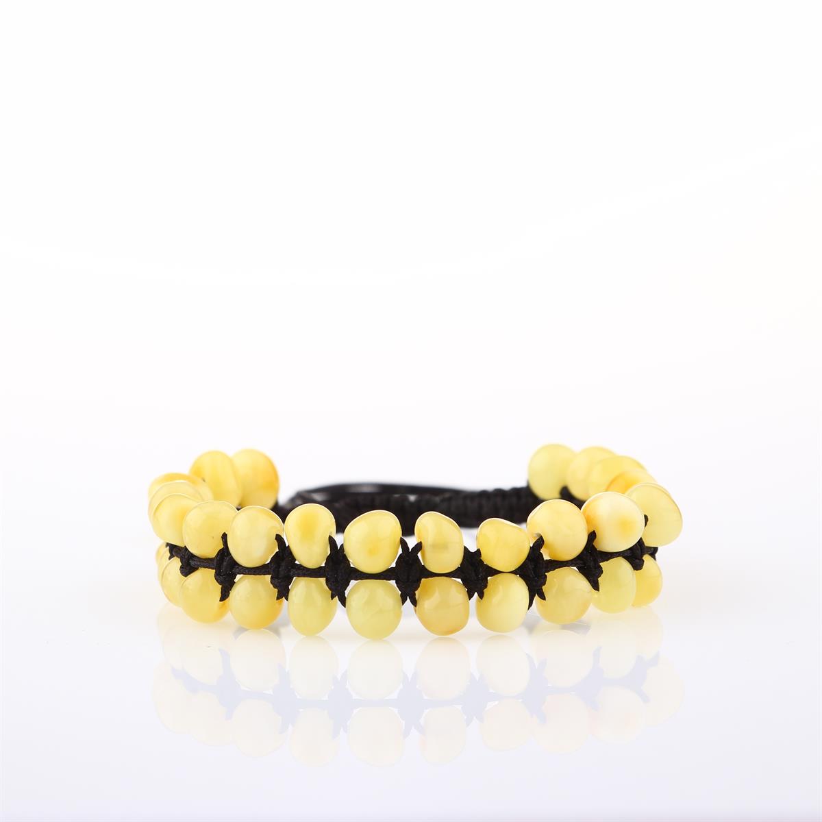 SERTİFİKALI Salkım Sarı Kehribar,  Orjinal ( Taşlar) Doğaltaş Bileklik 6 mm, B895