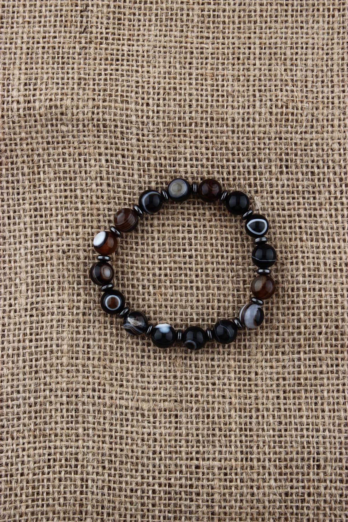 SERTİFİKALI SİYAH GÖZ AKİK BİLEKLİK 8 MM