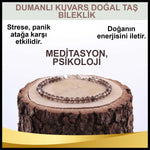SERTİFİKALI Dumanlı Kuvars  Orjinal ( Taşlar) Doğaltaş Bileklik 3 mm - B810